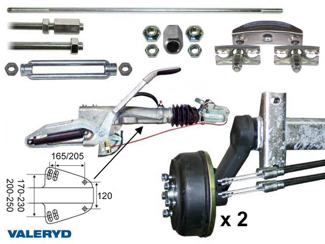 Axelpaket Knott Boggi 3000kg 1800/2300/5x112 - inkl. frakt