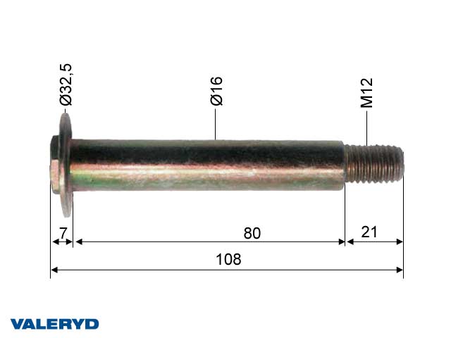 Lagerbult M12 till handbromsspak Al-Ko
