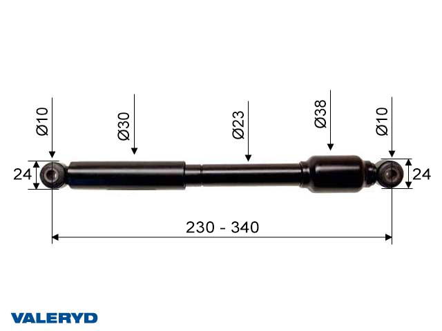 Påskjutsdämpare passar till AL-KO 120SR / SR1 / SV utf. B, CC=230/345