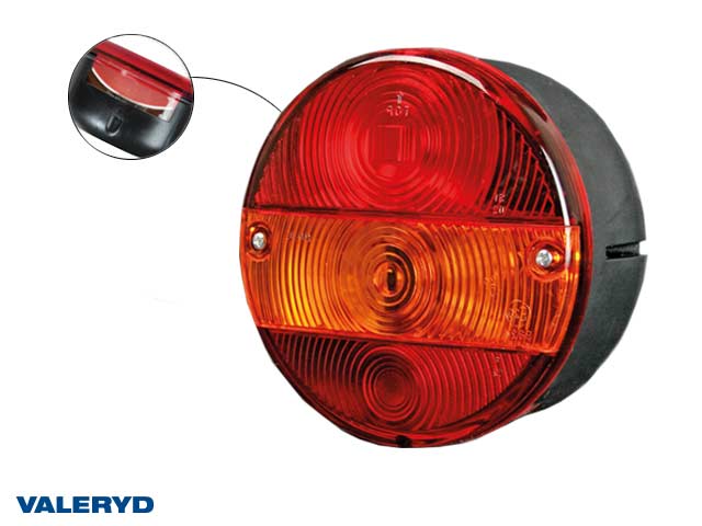 Baklampa Ø140x76 Vä med skyltbelysning