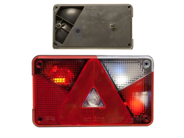 Baklampa Aspöck Multipoint 5 Hö 238x140x55 med kabelgenomföring på baksidan