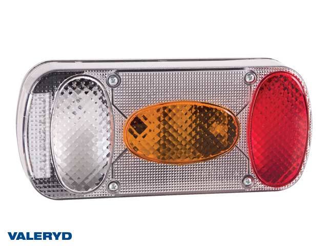 Baklampa Hö 215x100x55 med skylt- och backljus. Bajonettanslutning