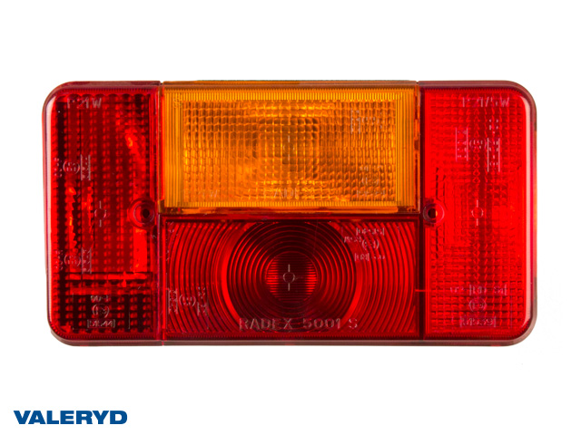 Baklampa Radex 5001S Vä 190x100x60 med skyltbelysning och dimljus