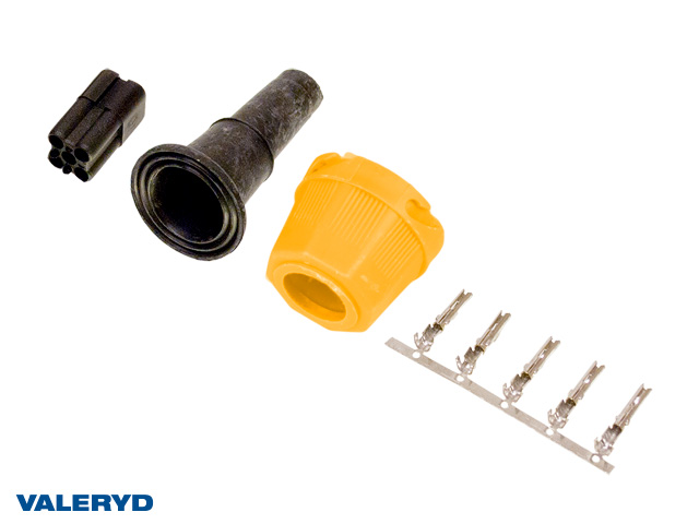 Bajonettkontakt Ajba/Jokon/Radex 5-pol vänster/gul, utvändig låsning