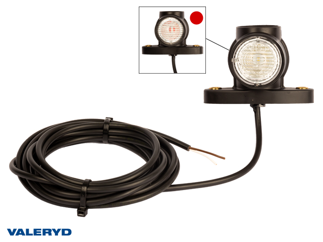 Breddmarkeringslykta Aspöck Superpoint III 98,6x64mm Hö/Vä röd/vit 24V med 4m lednings kabel