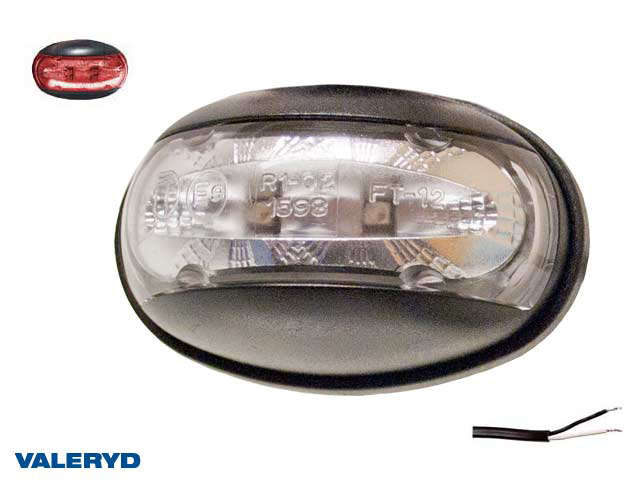 3156002 LED Positionsljus Valeryd 60x32x35 röd 12-30V inkl. 450 mm kabel - Billede 1