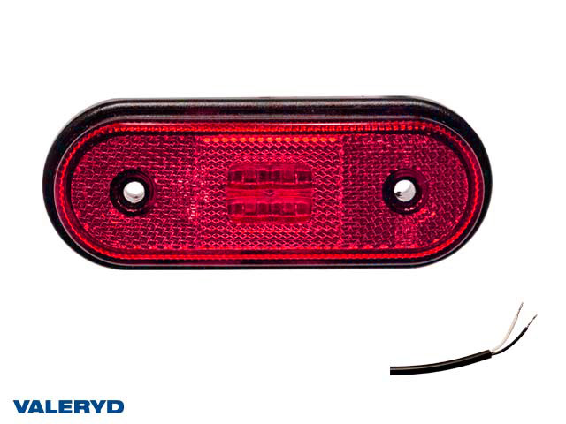 LED Positionsljus Valeryd 120x46x18 röd 12-30V med reflex inkl. 450 mm kabel