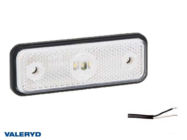 LED Positionsljus Valeryd 102x36x17 vit 12-30V med reflex inkl. 450 mm kabel