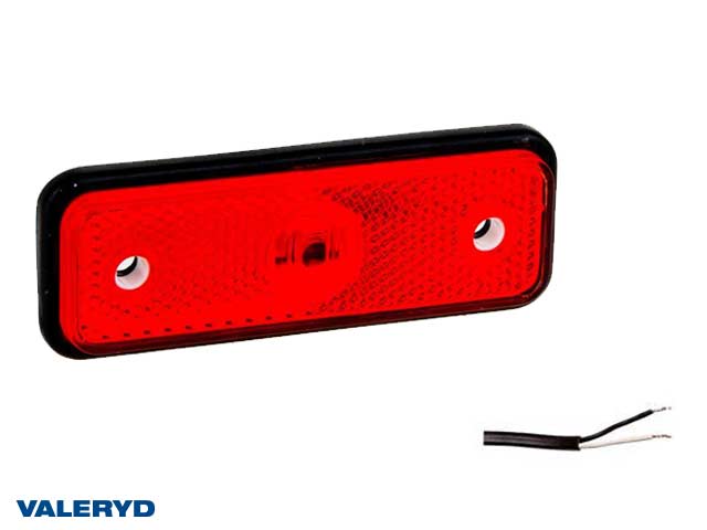 LED Positionsljus Valeryd 102x36x17 röd 12-30V med reflex inkl. 450 mm kabel