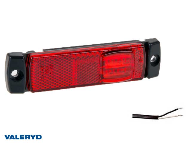 LED Positionsljus Valeryd 130x32x14,5 röd 12-30V med reflex inkl. 450 mm kabel