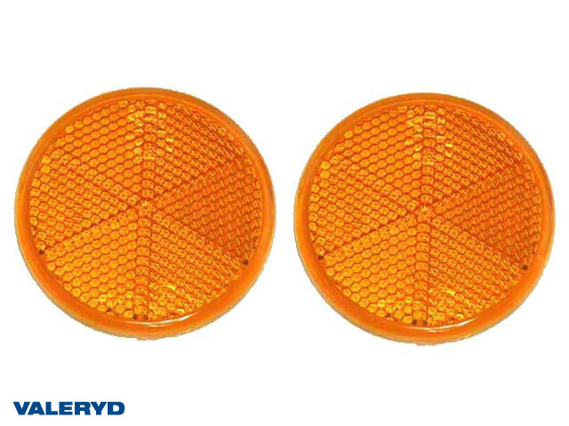 Rund reflex 60 mm gul självhäftande (2-pack)