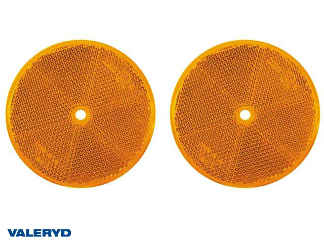 3160042 Rund reflex 80 mm gul skruvhål (2-pack) - Billede 1