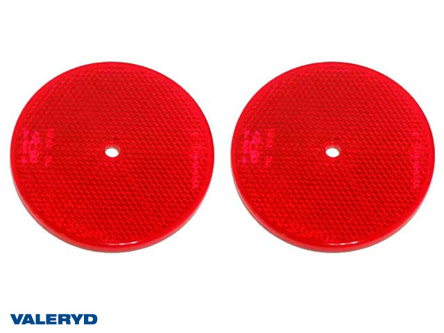 3160043 Rund reflex 80 mm röd självhäftande och skruvhål (2-pack) - Billede 1