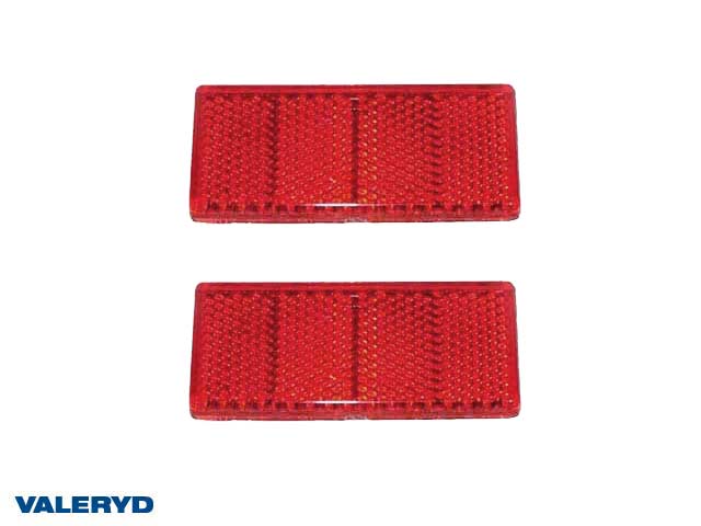 Rektangulär reflex 69x31,5 röd självhäftande (2-pack)