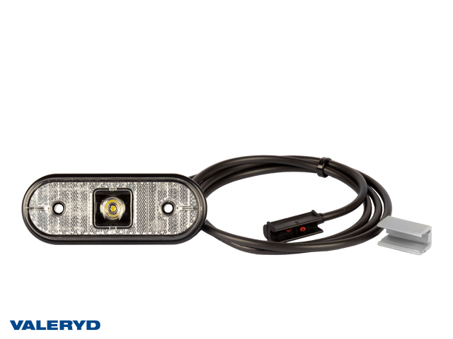 LED Sidomarkeringslykta Aspöck Unipoint I 119x44x18mm vit 24V med P&R 1,50m Kabel