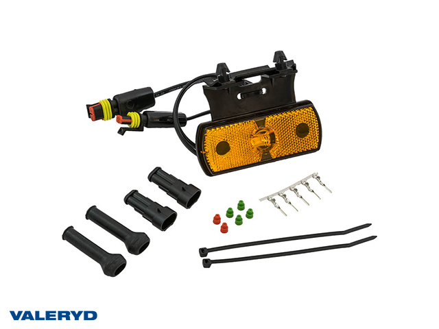 LED Sidomarkeringslykta Aspöck Unipoint II 105x40mm gul med 2x2 pol. Superseal 0,40m kabel