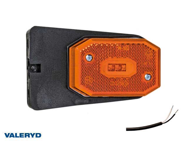 LED Sidomarkeringslykta Valeryd 64x42x28 gul med fäste CC=40mm, inkl. 450 mm kabel