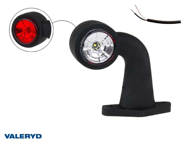 LED Breddmarkeringslykta Valeryd 130x150x45 vit/röd 12-30V inkl. 400 mm kabel vänster