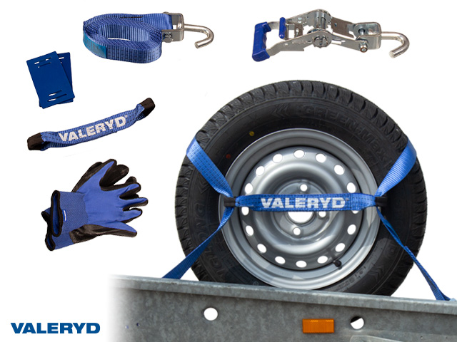 Spännbandsset Hjulsurrning 35mm. Längd 3m. 1000 kg (daN)