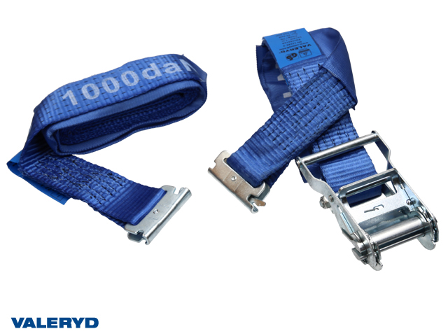 Spännband för E-lastlåsskena 50mm med E-krok. Längd 1+3m. 1000 kg (daN)