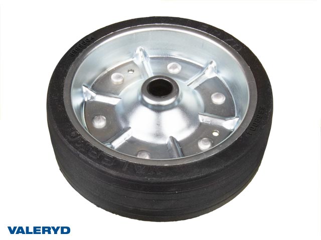 Reservhjul 200x50mm med stålfälg. Fullgummihjul Ø20mm/55mm
