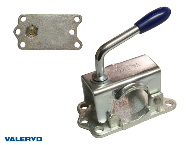 Stödhjulsklämma Ø48mm. Plåt/Gjutjärn. CC=105