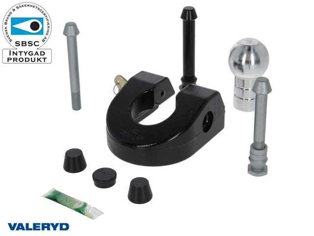 Släpvagnslås CombiLock, SSF-godkända, 77,5mm Svart Bult 12mm