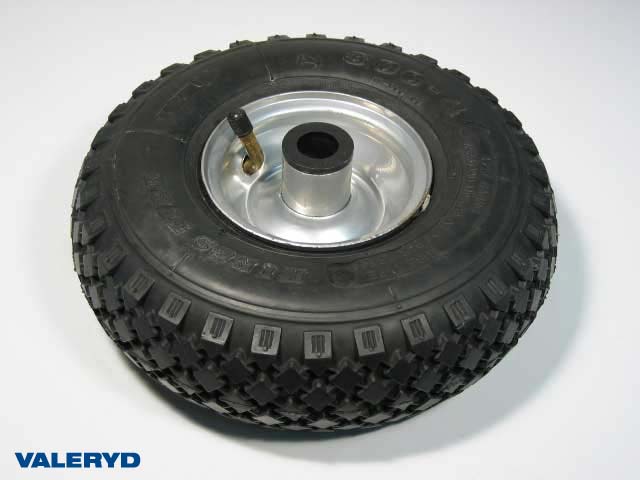 Luftgummihjul plåtfälg; 4.10/3.50-4 (260x85mm); 2 glidlager;  20/88mm; 200 kg