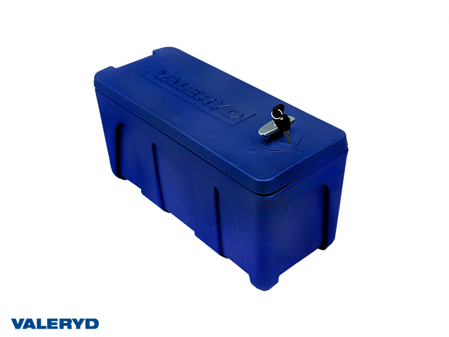 Förvaringslåda Plast Gångjärn kortsida och lås 25 kg 520x230x265mm , blå